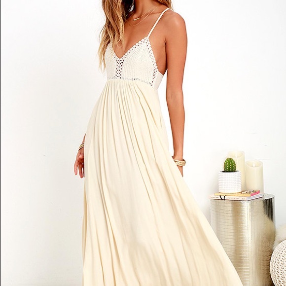 Lulus Dresses & Skirts - Ark & Co Hippie Hippie Chic Cream Maxi Dress